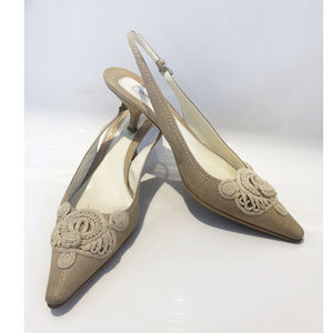 Prada Leather Slingback Leather Heels sz 9.5